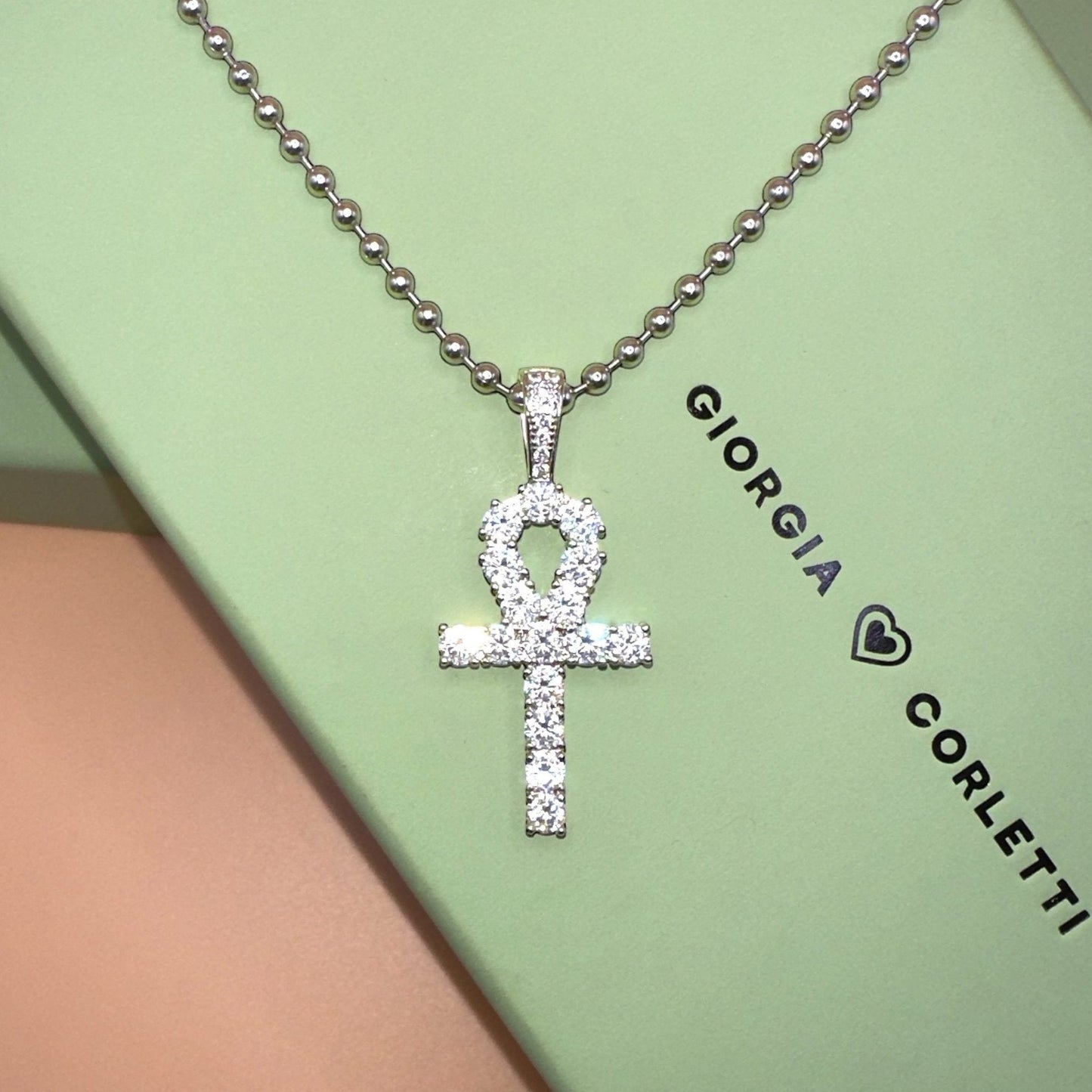 BALI SILVER ANKH CHOKER
