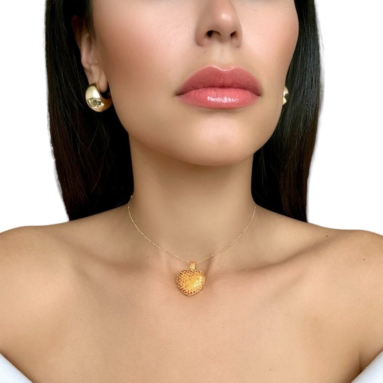 ORANGE HEART NECKLACE