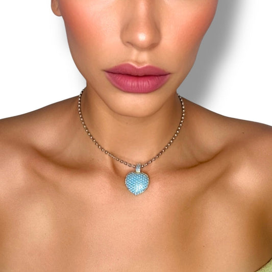MAE BLUE SILVER CHOKER
