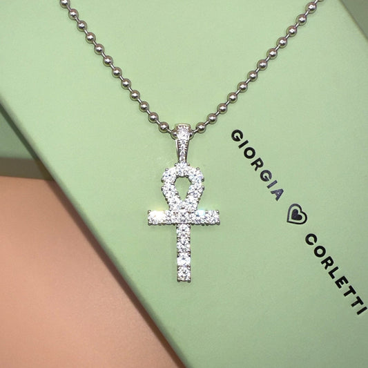 BALI SILVER ANKH CHOKER
