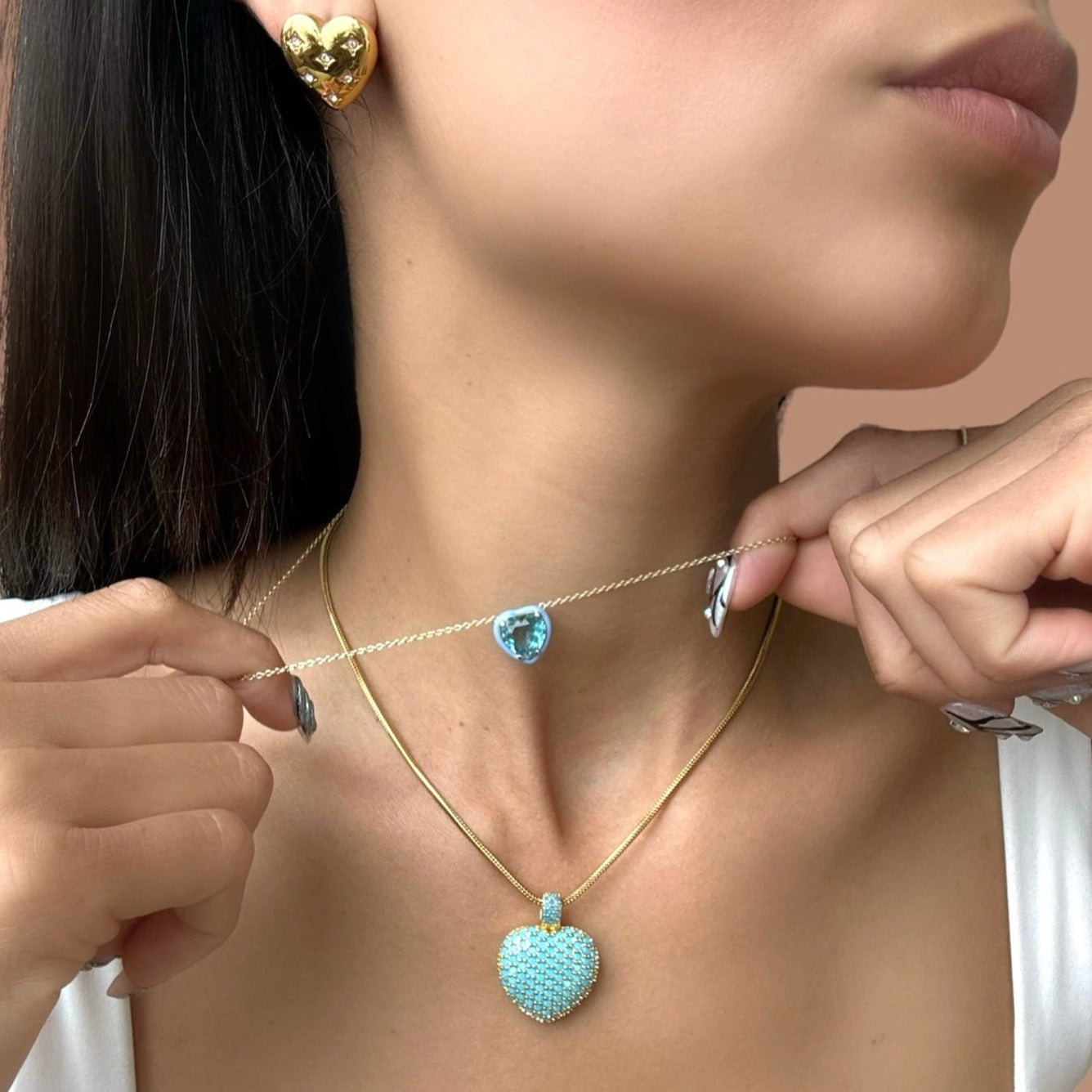 BLUE HEART NECKLACE