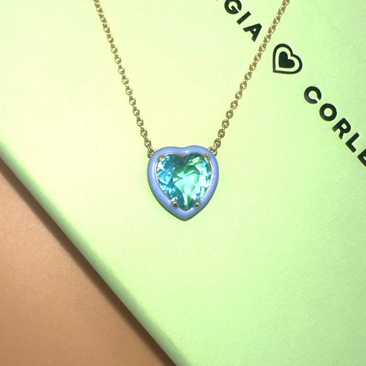 BLUE HEART NECKLACE