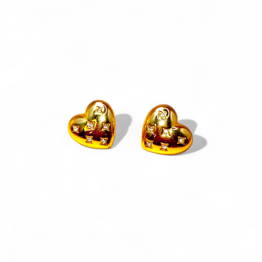 GOLD HEART EARRINGS